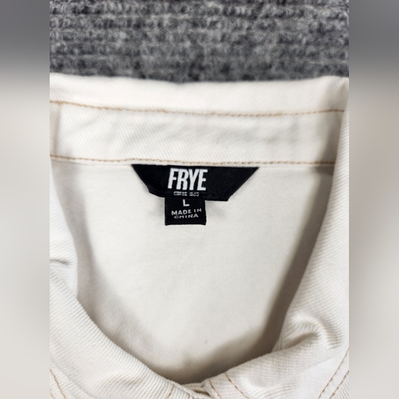 Frye Women's Denim Midi Button Front Dress Size L Ivory Wash Cowgirl NWT - Picture 4 of 7